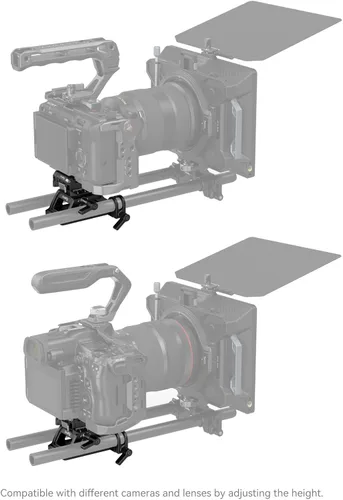 Vista 5 de SmallRig Placa de montaje para abrazadera de liberación rápida Arca-Swiss y placa inferior para tipo Manfrotto con montaje de abrazadera de varilla