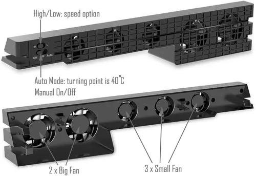 Vista 4 de ElecGear - Ventilador de refrigeración para radiador externo con sensor de temperatura para Sony PlayStation 4 Pro