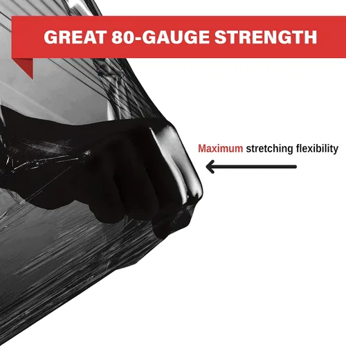Vista 2 de Stretch Wrap - Rollos de plástico transparente para palé de plástico, resistente, 18 x 11 pulgadas, calibre 80 (grosor de 20 micras), autoadhesivo