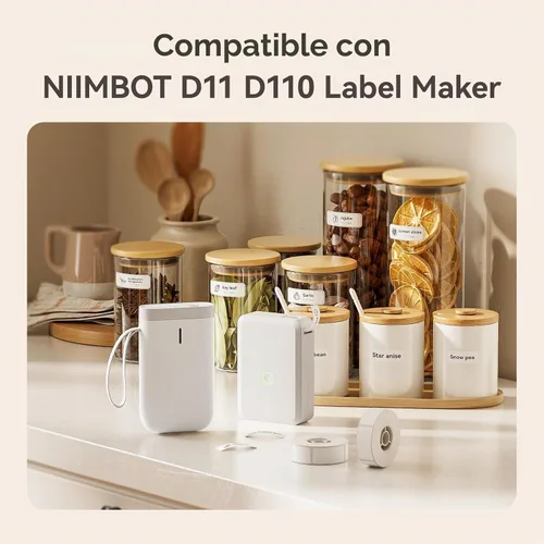 Vista 8 de NIIMBOT Cinta de etiquetadora térmica directa D11 para impresora de inyección de tinta en blanco