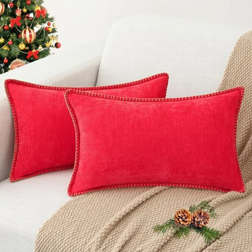 Vista 48 de decorUhome Juego de 2 fundas de almohada de felpilla suave y acogedora de otoño de 12 x 12 pulgadas, fundas decorativas modernas de terciopelo Aqua