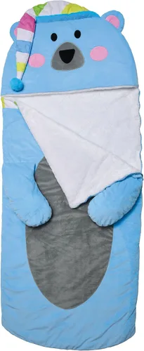 Vista 2 de iscream Cozy Polar Bear - Saco de dormir con cremallera y forro polar sintético de 73 x 25 pulgadas