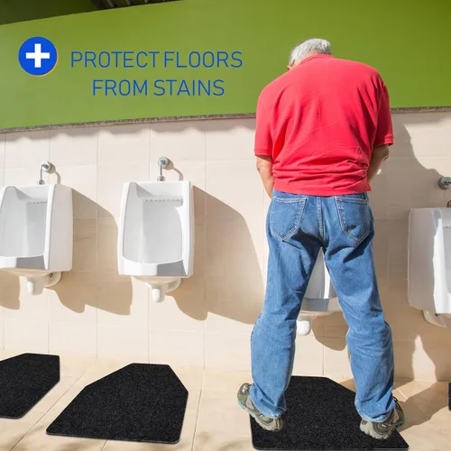 Vista 3 de Nuanchu Paquete de 6 tapetes para orinario para hombres, antideslizantes, para uso comercial, altamente absorbentes, almohadillas de baño para baño