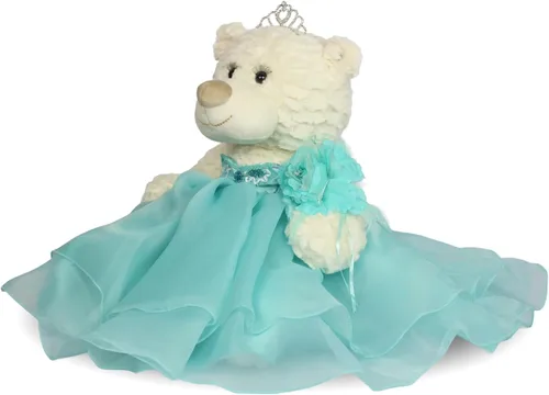 Vista 2 de Centro de mesa grande de 20.0 in de oso de peluche de quinceañera - Vestido elegante, regalo de recuerdo de gran tamaño para 15 años, decoración