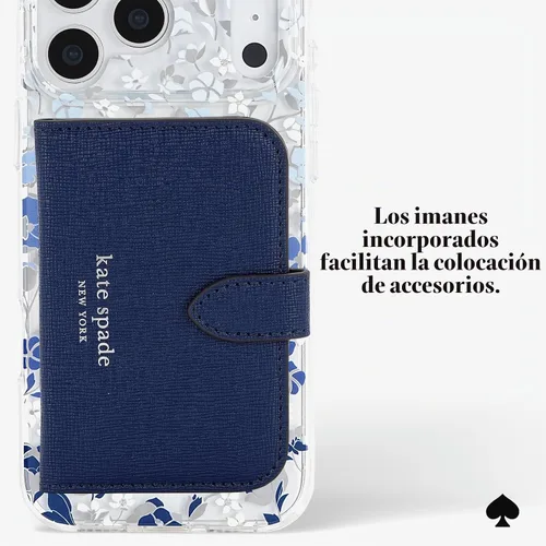 Vista 6 de kate spade new york Funda para iPhone 18 Pro Max - Cama de flores azul Macizo de flores azul