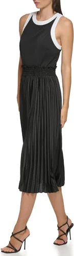 Vista 3 de Karl Lagerfeld Paris Womens Mixed Media Pelated Midi Dress