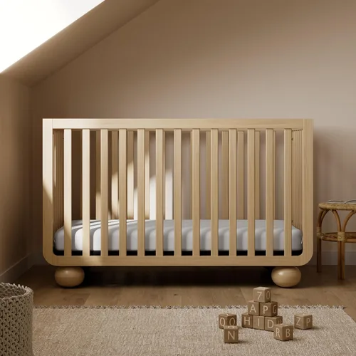 Vista 3 de Storkcraft Amalfi - Cuna convertible 5 en 1 con barandilla para niños pequeños, madera flotante Driftwood