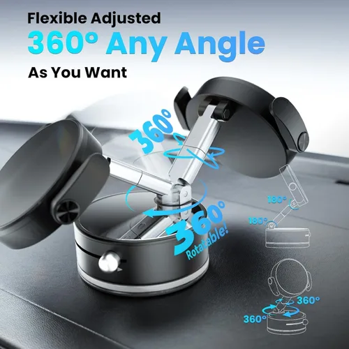 Vista 6 de Soporte magnético para teléfono de coche con ventosa fuerte, soporte universal de 360 para teléfono celular para iPhone 16 Pro Max, accesorios