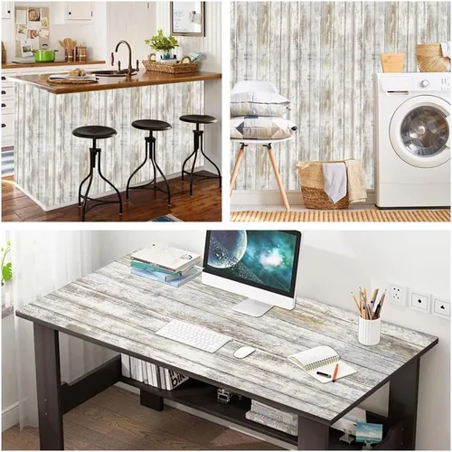 Vista 5 de Arthome - Papel de contacto de madera rústica autoadhesivo, decorativo, para armarios, encimera, pared, fácil de limpiar, extraíble, de grano