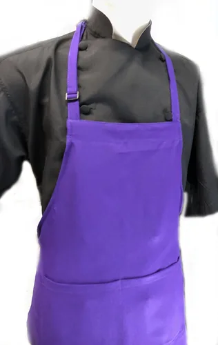 Vista 5 de CHEFSKIN Juego de delantal y sombrero de chef morado, tela ultraligera, ajustable suave (para niños de 12 a 36 meses))