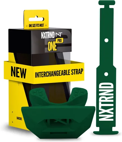 Vista 9 de Protector bucal de fútbol americano Nxtrnd One Pro, correa intercambiable, se adapta a adultos y jóvenes (negro)