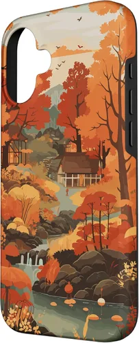 Vista 2 de Tema de otoño y coloridas hojas y árboles de otoño, colores de otoño para iPhone 16