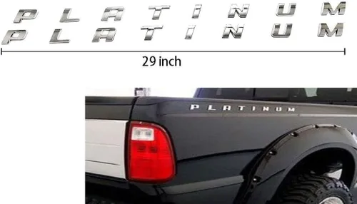 Vista 2 de 2 emblemas cromados de platino placa de identificación lateral 3D de repuesto para F150 F250 F350 Platino Origianl tamaño (cromado)