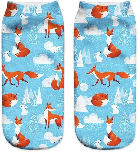 Vista 4 de Benefeet Sox Calcetines de tobillo divertidos y locos para mujeres y niñas, divertidos y novedosos estampados en 3D, calcetines de regalo de Navidad