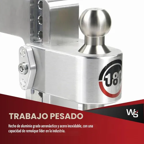 Vista 3 de Weigh Safe Enganche de Remolque de 180 Grados - Enganche de Remolque Ajustable para Remolque - Compatible con Receptores de 3" - Caída de 6", Bolas