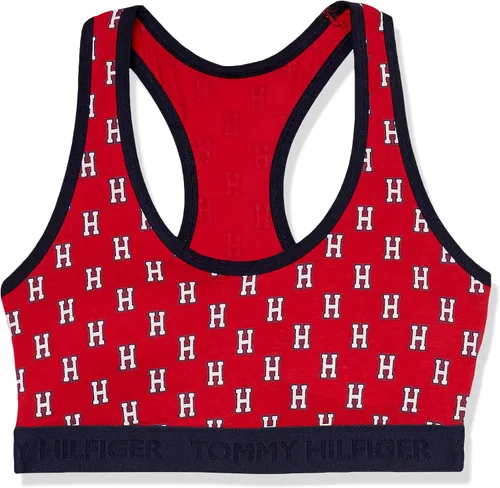 Vista 4 de Tommy Hilfiger Bralette de algodón con espalda cruzada para mujer, paquete de 2
