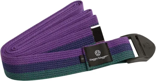 Vista 6 de Hugger Mugger Correa de yoga de algodón con cincha, algodón súper fuerte, hebilla silenciosa estilo cincha, longitud larga, ideal para personas más