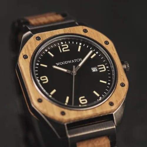 Vista 7 de Relojes de madera de barril de vino de roble francés para hombre, Francés