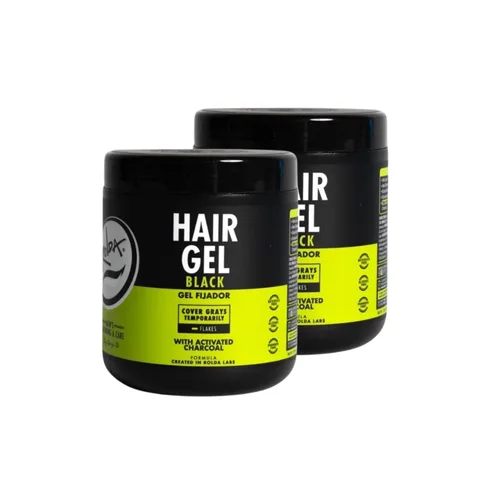 Vista 11 de Gel para el cabello negro Rolda para hombres - Gel de peinado de sujeción media con carbón activado para aspecto húmedo - Cubre las canas y realza