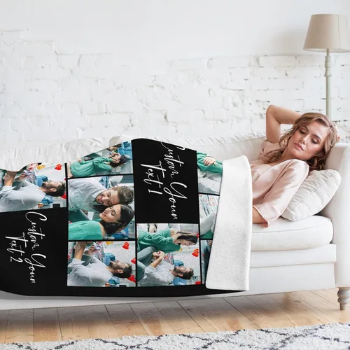 Vista 7 de Manta personalizada para adultos, manta de fotos personalizada para parejas, familia, niños, mascotas, regalo para cumpleaños, aniversario, Navidad