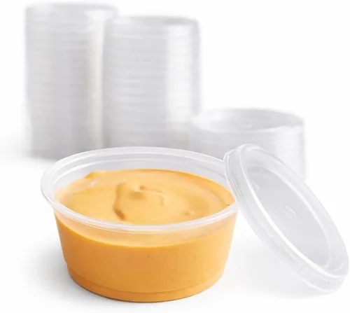 Vista 11 de Taza de plástico transparente para soufflé de 1 oz, tazas de porciones sin BPA con tapas, 100