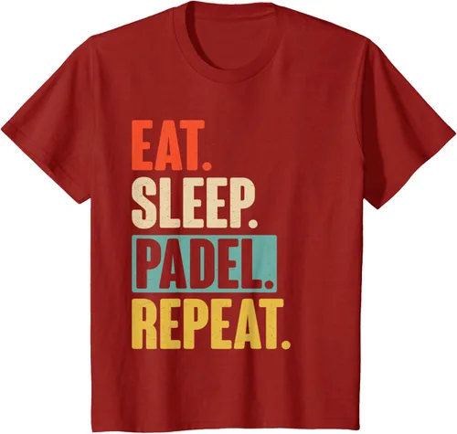 Vista 66 de Eat Sleep Padel Repeat - Camiseta de pádel retro vintage, Negro