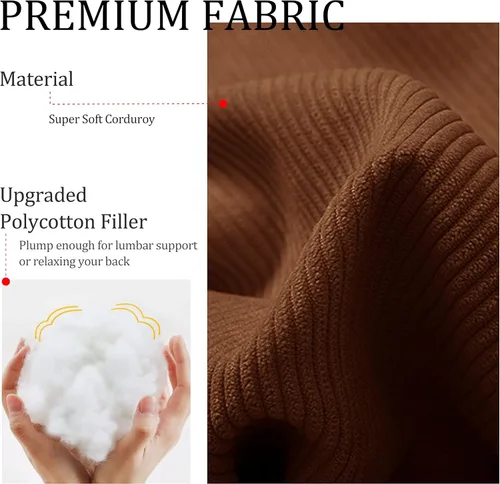 Vista 5 de Cojín triangular Vercart para cama y sofá en forma de cuña, para apoyar la espalda, para leer, soporte lumbar, con funda removible.
