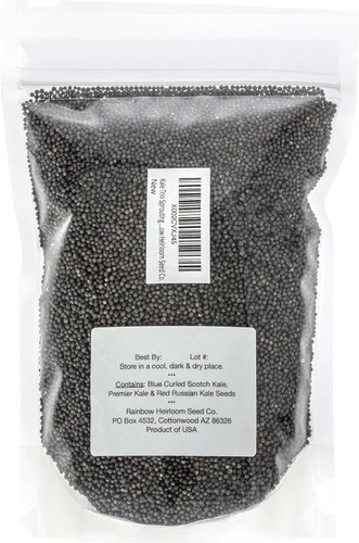 Vista 2 de Kale Trio Sprouting & Microgreen Mix Contiene semillas de col rizada azul, Premier y rojas de col rizada rusa Semillas tradicionales sin OMG