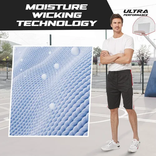 Vista 4 de Ultra Performance - Paquete de 5pantalones cortos deportivos para hombre con bolsillos de cremallera - Para correr, baloncesto y entrenamiento