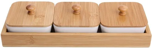 Vista 9 de TOPINCN Plato de cerámica para servir, plato rectangular con cubierta de bandeja, plato de postre para fiestas, aperitivos y cenas