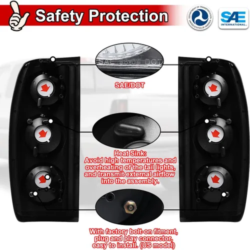 Vista 6 de Nixon Offroad Luces traseras para Nissan Frontier 1998 1999 2000 2001 2002 2003 2004, luces traseras halógenas de repuesto para automóvil, 1 par