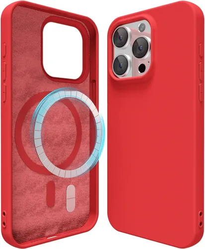 Vista 126 de oakxco Funda de silicona para iPhone 12 Pro Max, magnética, compatible con carga inalámbrica Magsafe, cubierta protectora de goma suave y delgada