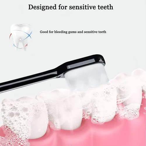 Vista 3 de Nuevo cepillo de dientes nano de inspiración nórdica 2023, cepillos de dientes ondulados extra suaves para adultos con 20000 cerdas suaves, cepillo