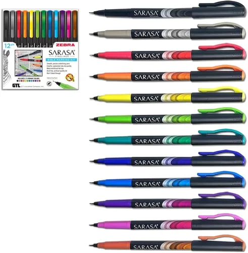 Vista 2 de Zebra Sarasa - Kit de marcado bíblico (12 unidades)