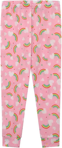 Vista 3 de BTween Pijama de 4 piezas para niñas, pijama de manga larga teñida con lazo para niñas