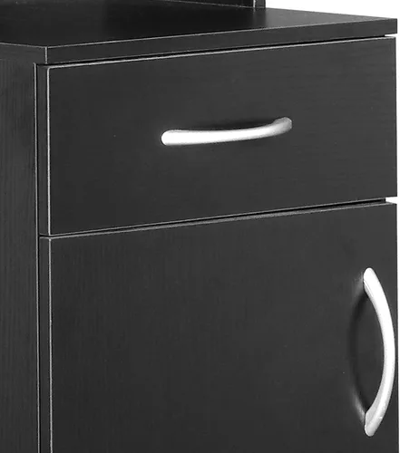 Vista 7 de BNSPLY Armario alto de baño, gabinete estrecho de lino delgado con estantes abiertos de 3 niveles y cajón, torre de lino independiente para baño