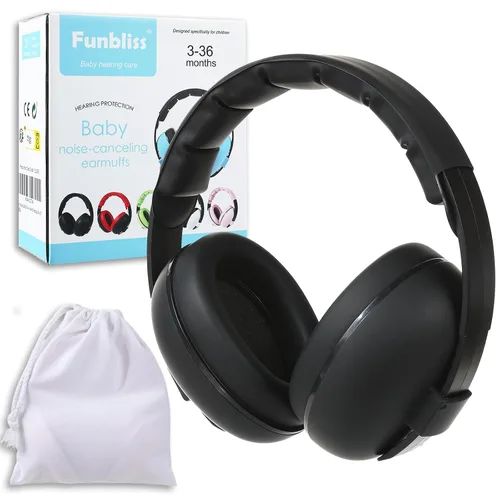 Vista 12 de Funbliss Auriculares de protección auditiva para bebés, color blanco y negro Blanco/Negro
