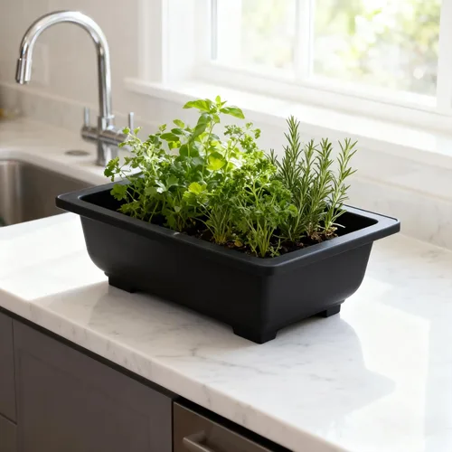 Vista 7 de MOUYAT 15 macetas de entrenamiento para bonsái de 8.9 pulgadas, maceta rectangular de plástico grande para plantas, jardín, patio, oficina, balcón