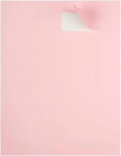 Vista 3 de Etiquetas de dirección de envío JAM PAPER - Rectangular - 1 1/3 x 4 - Rosa bebé pastel - 126/Paquete