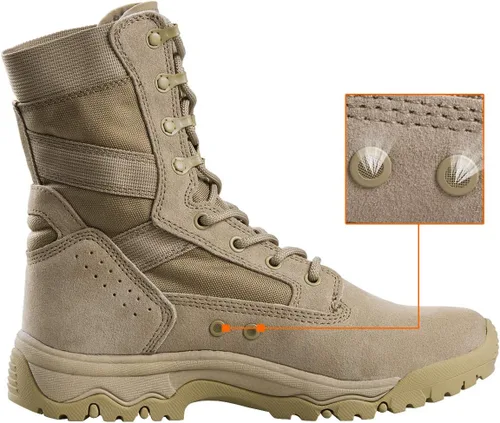 Vista 3 de FREE SOLDIER Botas tácticas para hombre de 8 pulgadas, ligeras, botas de combate duraderas, botas de trabajo militares de gamuza duradera, botas