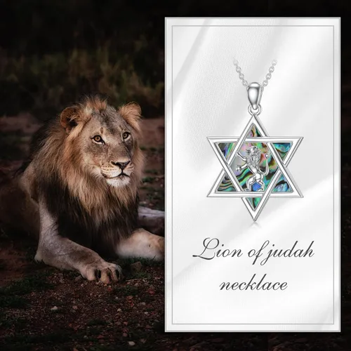 Vista 19 de YFN Collar de estrella de David de plata de ley, concha de abulón, árbol de la vida, joyería judía, regalos para mujeres y hombres