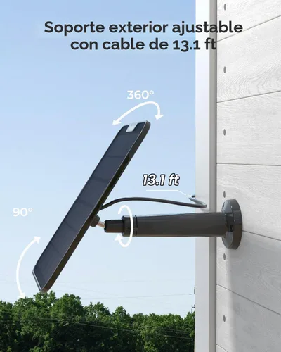 Vista 2 de Reolink Panel solar de 6 W, fuente de alimentación solar sin parar para todas las cámaras de batería inalámbricas al aire libre, compatible