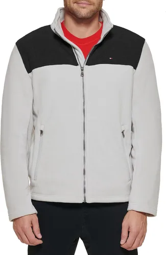 Vista 23 de Tommy Hilfiger Chaqueta de forro polar clásica con cremallera frontal para hombre Negro
