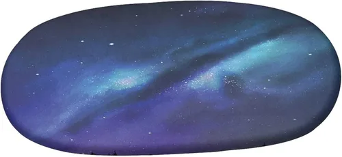 Vista 3 de XISUNYA Mantel ajustable ovalado de poliéster con bordes elásticos nocturnos, estampado de galaxia y nebulosa de la Vía Láctea, se adapta a mesas