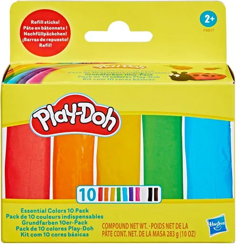 Vista 3 de Play-Doh Essential Colors - Paquete de 10 varillas de recambio, ideales para aulas y recuerdos de fiesta, juguetes de artes y manualidades