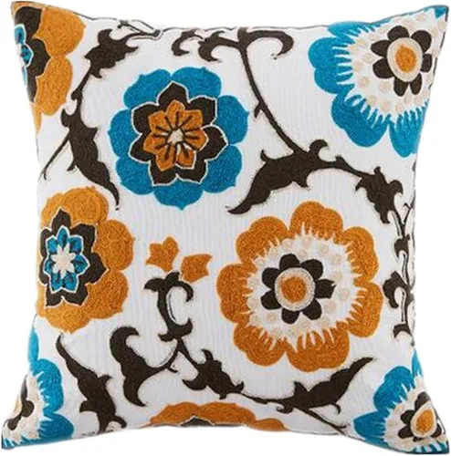 Vista 6 de Judy Dre am Funda de cojín 100% algodón para interiores y exteriores, cuadrada, bohemia, bordada, para sofá, cama, sala de estar, funda de almohada