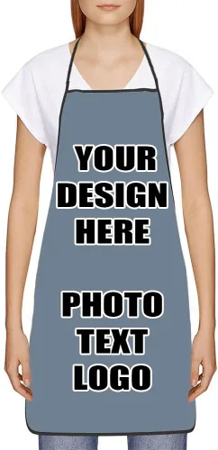 Vista 15 de Delantales personalizados con diseño de imagen de texto fotográfico para adultos, hombres, mujeres, parrilla, cocina, 40