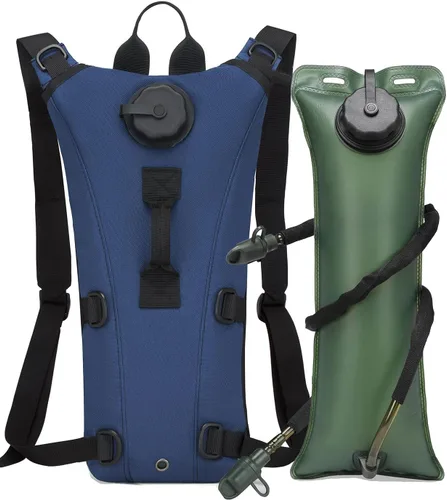 Vista 7 de Mochila Táctica de Hidratación Militar con Bolsa de Agua de 3L, Portador de Vejiga de Agua Impermeable para Correr, Trotar, Ciclismo, Senderismo