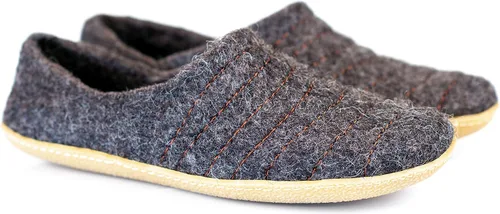 Vista 3 de BureBure Women's Wool Slippers Cocoon Clogs Dark Grey Brown