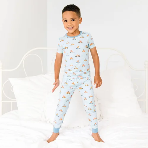Vista 3 de Magnetic Me Conjunto de pijama modal suave de 2 piezas para niños y niñas con cierre magnético fácil